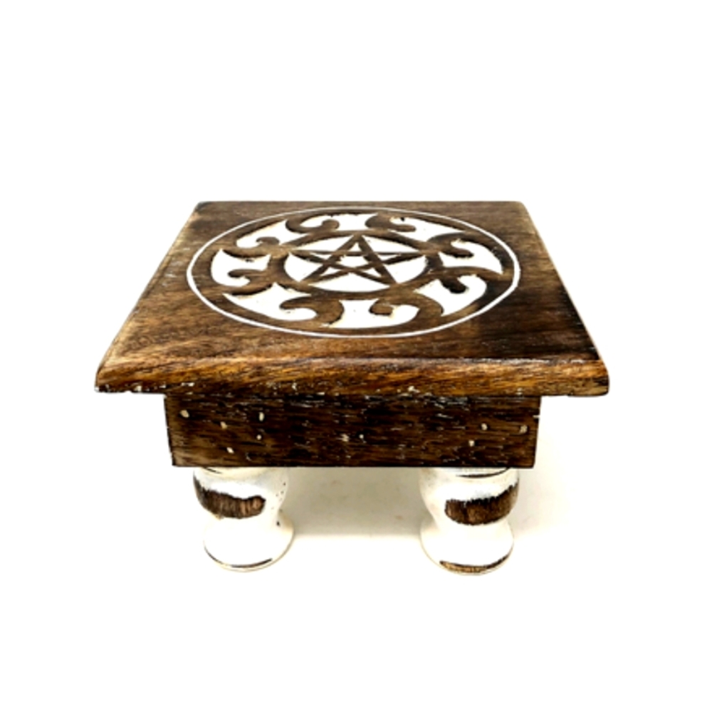 Wood Altar table Pentacle 6''x 4''